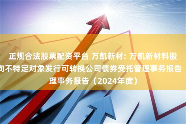 正规合法股票配资平台 万凯新材: 万凯新材料股份有限公司向不特定对象发行可转换公司债券受托管理事务报告（2024年度）